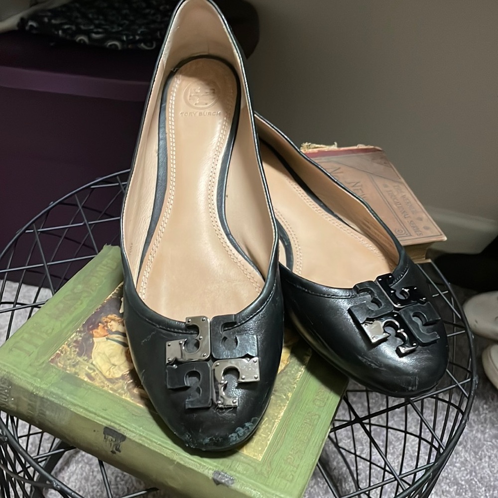 Tory Burch Black Leather Flats 10